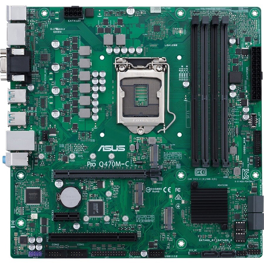 Asus Q470M-C/CSM Desktop Motherboard - Intel Q470 Chipset - Socket LGA-1200 - Intel Optane Memory Ready - Micro ATX