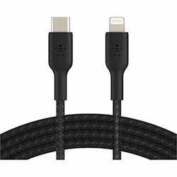 Belkin 30W USB-C to Lightning Cable - Nylon, Braided - M/M - 2m/6.6ft - Black