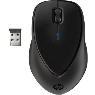 HP Comfort Grip Mouse - Radio Frequency - USB - Optical - 3 Button(s) - Black - 1 Pack