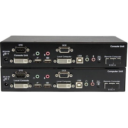 StarTech.com USB DVI KVM Extender Over Fiber 2km - Serial/Audio