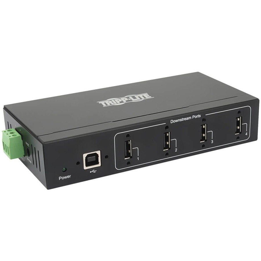 Eaton Tripp Lite Series 4-Port Industrial-Grade USB 2.0 Hub - 15 kV ESD Immunity, Metal Housing, Wall/DIN Mountable