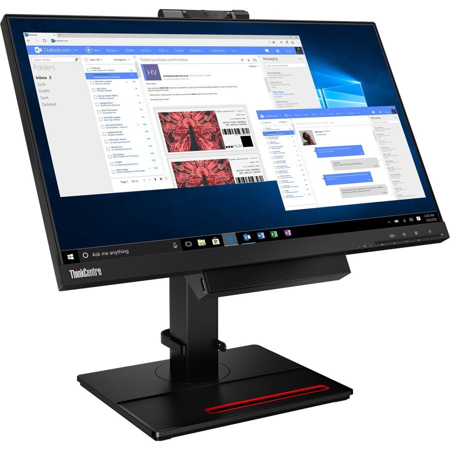 Lenovo ThinkCentre Tiny-In-One 24 Gen 4 23.8" Webcam Full HD WLED LCD Monitor - 16:9 - Black