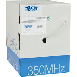 Eaton Tripp Lite Series Cat5e 350 MHz Solid Core (UTP) PVC Bulk Ethernet Cable - White, 1000 ft. (304.8 m), TAA