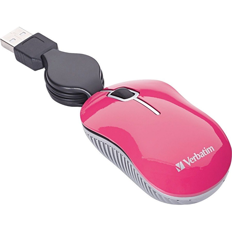 Verbatim Mini Travel Optical Mouse, Commuter Series - Pink