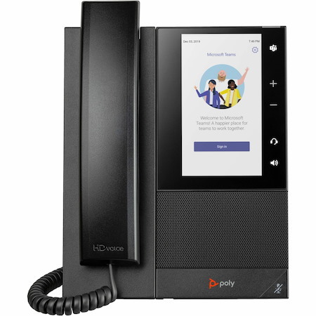 Poly CCX 505 IP Phone - Corded - Corded - Bluetooth - Desktop, Wall Mountable - Black