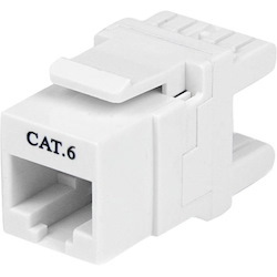 StarTech.com 180&deg; Cat 6 Keystone Jack - RJ45 Ethernet Cat6 Wall Jack White - 110 Type