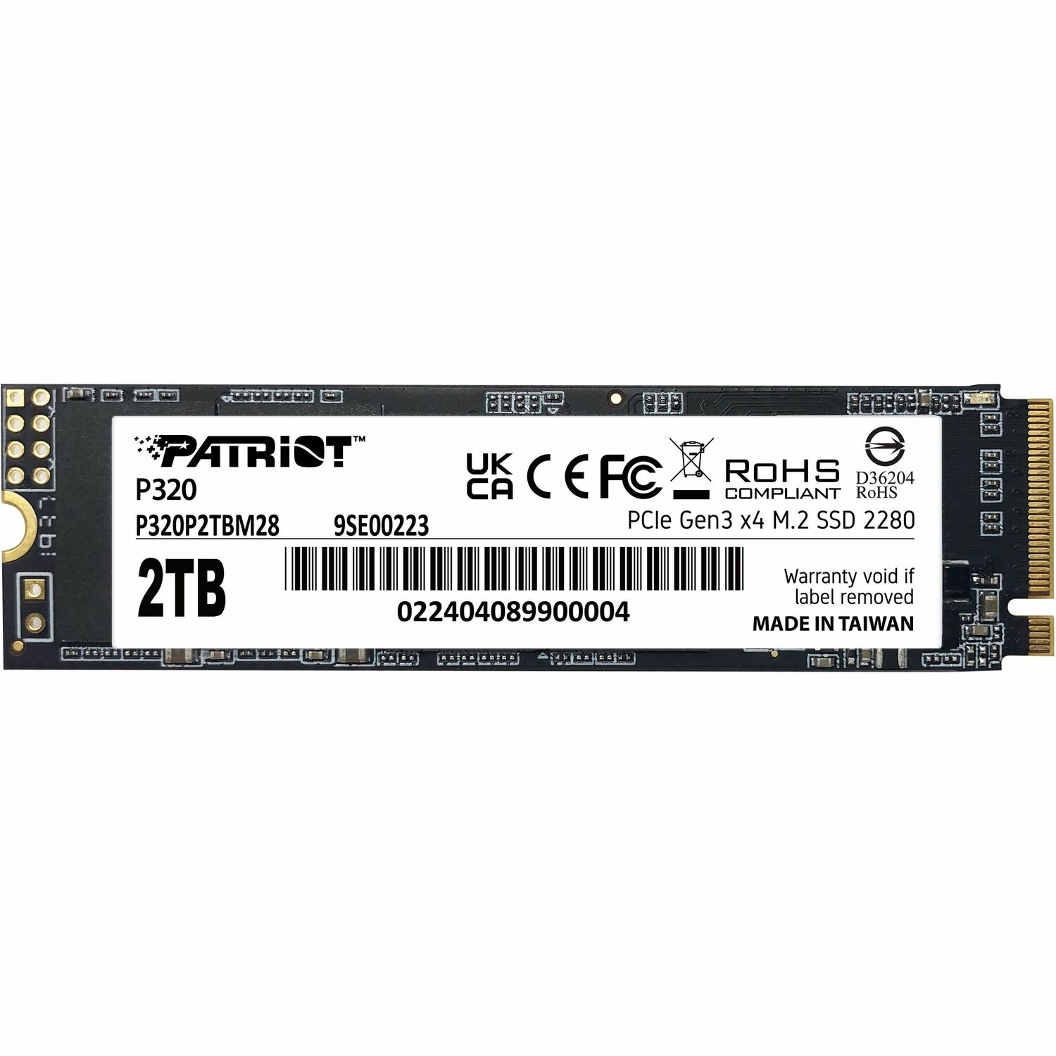 Patriot Memory P320 2 TB Solid State Drive - M.2 2280 Internal - PCI Express NVMe (PCI Express NVMe 3.0 x4)