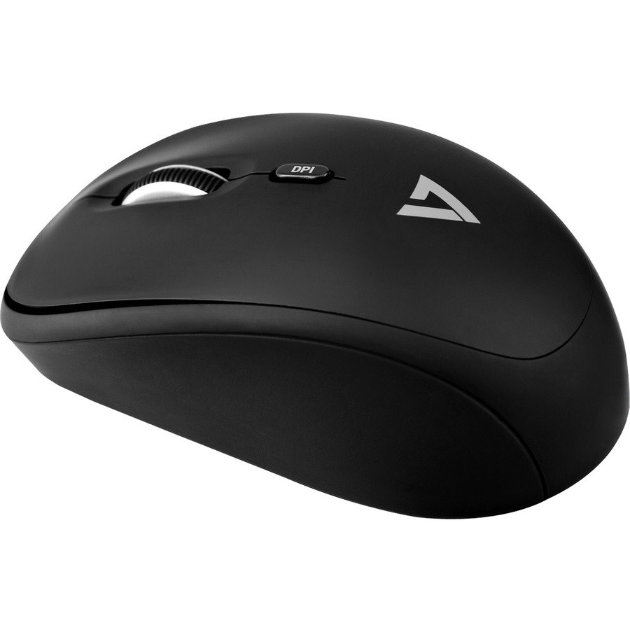 V7 MW100-1E Mouse - Radio Frequency - USB - Optical - 4 Button(s) - Black