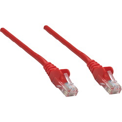 Intellinet Network Patch Cable, Cat5e, 1m, Red, CCA, U/UTP, PVC, RJ45, Gold Plated Contacts, Snagless, Booted, Lifetime Warranty, Polybag