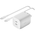 Belkin Dual USB-C GaN Wall Charger with PPS 65W (USB-C to USB-C Cable included) - Power Adapter