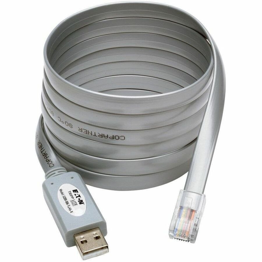 Eaton Tripp Lite Series USB-A to RJ45 Serial Rollover Cable (M/M) - Cisco Compatible, 250 Kbps, 6 ft. (1.83 m), Gray