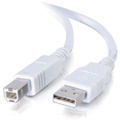 C2G 9.8ft USB to USB B Cable - USB A to USB B - USB 2.0 - White - M/M