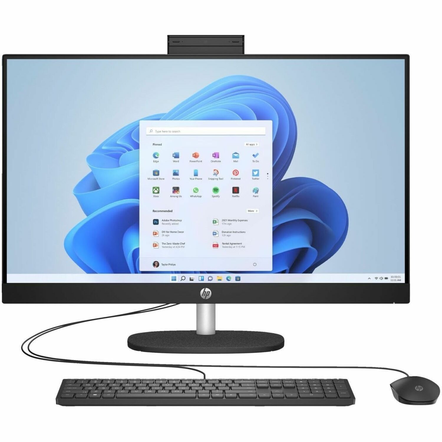 HP 27-cr0000a 27-cr0016 All-in-One Computer - AMD Ryzen 5 7520U - 8 GB - 512 GB SSD - 27" Full HD - Desktop - Shell White - Refurbished