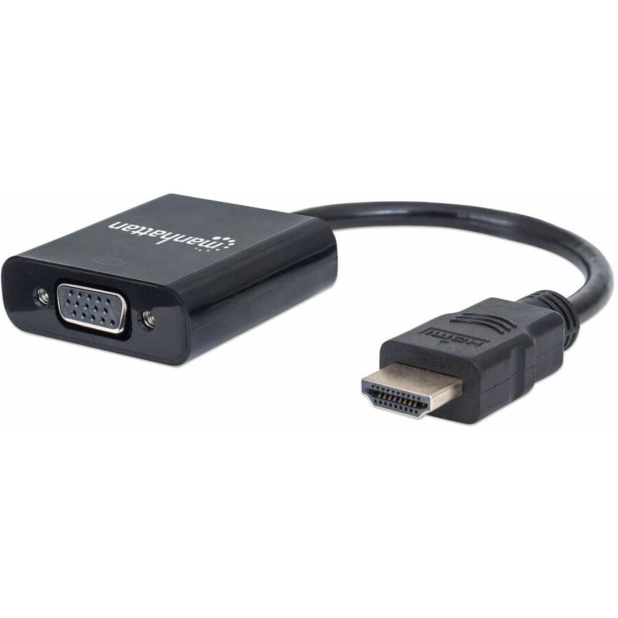 Ic Intracom Hdmi Male To Vga Female, Optional Usb Micro-B Power Port, Black, Packaging Type: