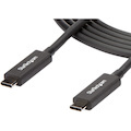 StarTech.com 6 ft 2m Thunderbolt 3 Cable w/ 100W PD - 40Gbps - Dual 4K or Full 5K - Certified Thunderbolt 3 USB-C Cable
