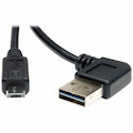 Eaton Tripp Lite Series Universal Reversible USB 2.0 Cable (Reversible Right / Left-Angle A to Micro-B M/M), 3 ft. (0.91 m)