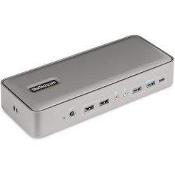 StarTech.com Dual-Laptop USB-C KVM Docking Station, Dual Monitor 4K 60Hz DisplayPort KVM Dock, 5x USB Hub, GbE, 90W/45W PD, Windows/Mac