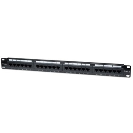 Intellinet Patch Panel, Cat6, UTP, 24-Port, 1U, Black