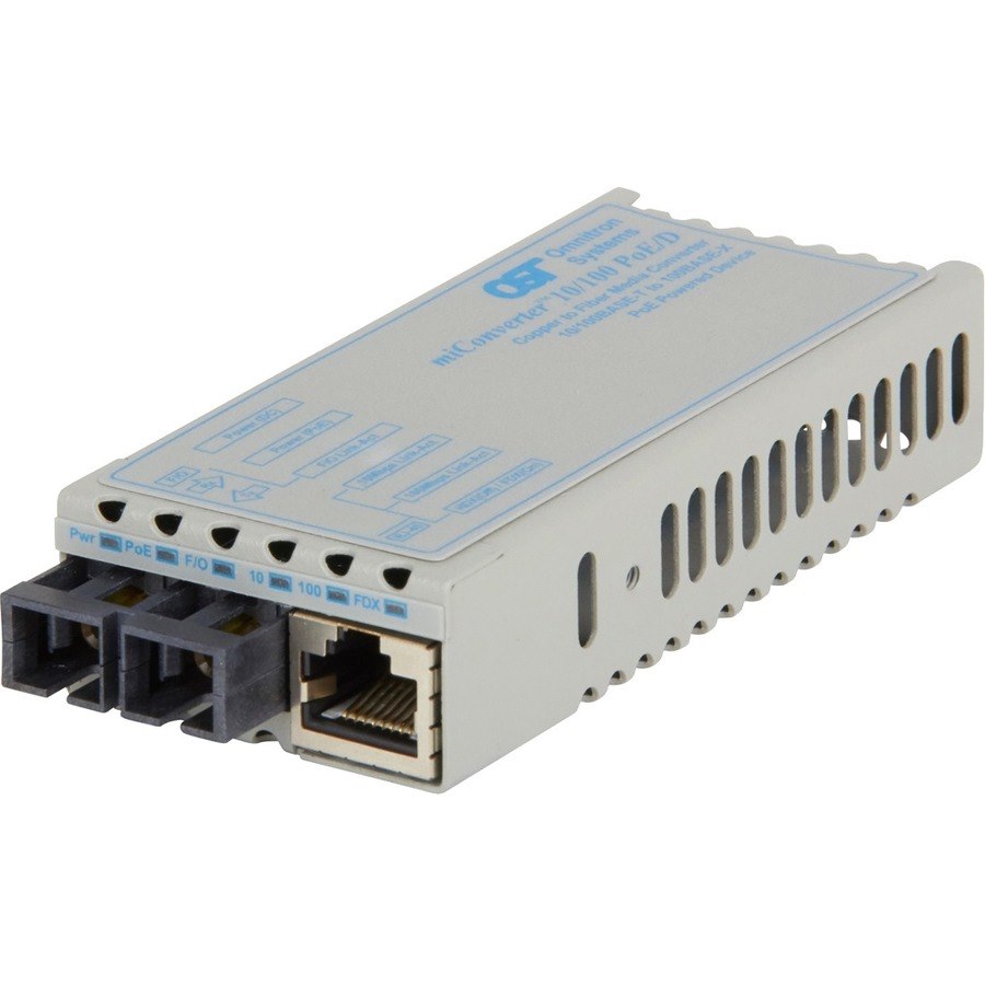 miConverter PoE/PD 10/100 Ethernet Fiber Media Converter RJ45 SC Multimode 5km