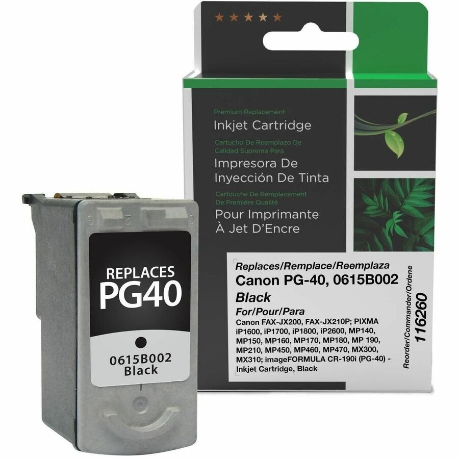 Clover Imaging Remanufactured Black Ink Cartridge for Canon PG-40 (0615B002)