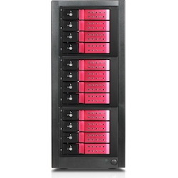 RAIDage JAGE9BT12HDRD-DE Drive Enclosure 12Gb/s SAS, SATA/600 - Mini-SAS HD Host Interface Tower - Black, Red