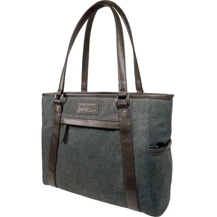 Urban Laptop Tote - Charcoal w/Brown Trim.