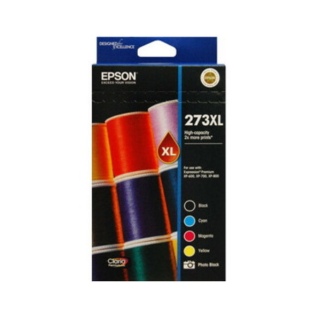 Epson Claria 273XL Original High Yield Inkjet Ink Cartridge - Value Pack - Black, Photo Black, Cyan, Magenta, Yellow - 5 / Pack