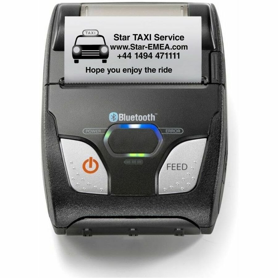 Star Micronics SM-S230i Mobile, Hospitality Direct Thermal Printer - Monochrome - Portable, Handheld - Receipt Print - USB - Bluetooth 2.1 - Battery Included - Black