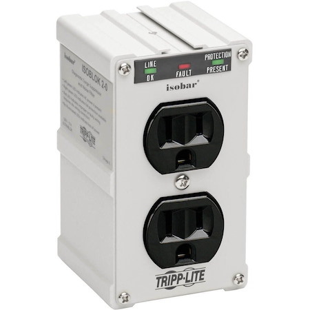 Tripp Lite by Eaton Isobar 2-Outlet Surge Protector, Direct Plug-In, 1410 Joules, Diagnostic LEDs, Metal Housing