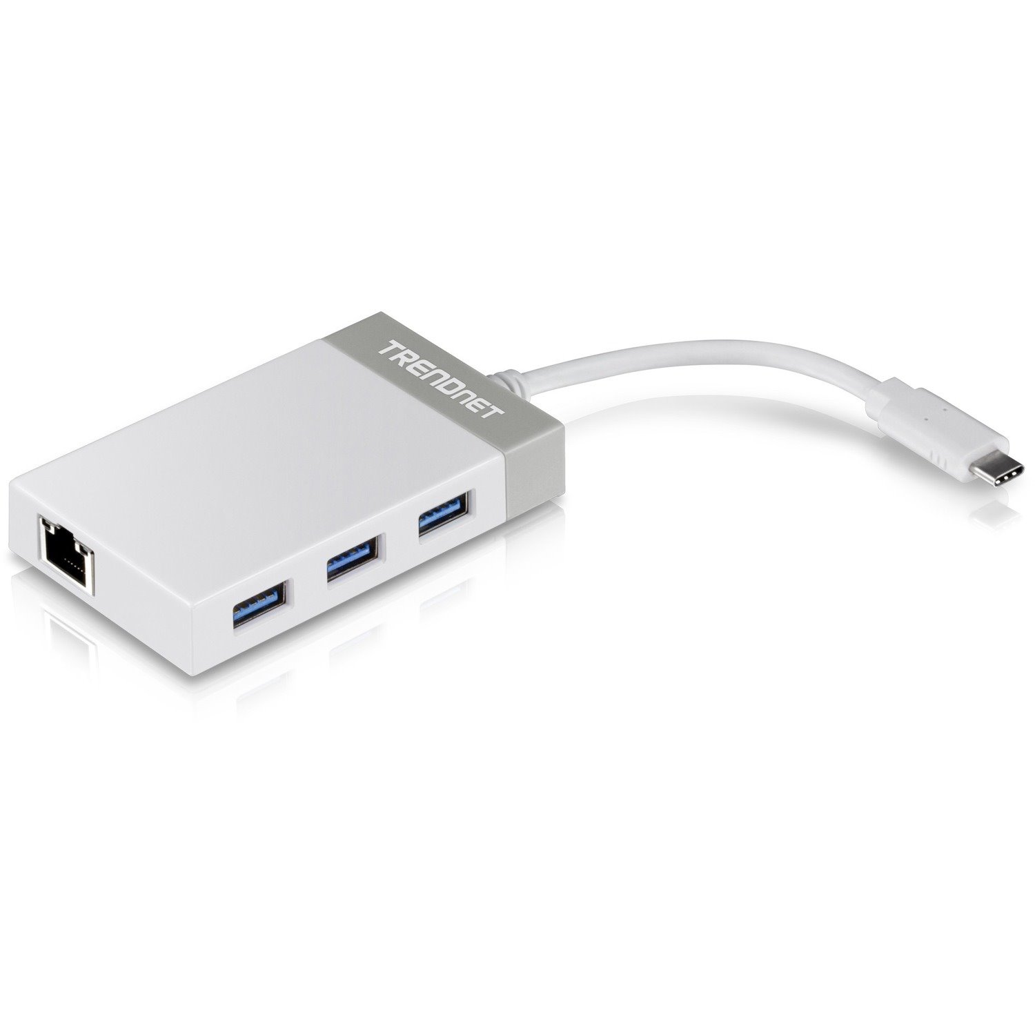TRENDnet USB-C to Gigabit Adapter Hub, 12.7 cm (5) for Windows, Mac OS, MacBook and Surface Pro, TUC-ETGH3