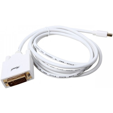 Rosewill 6 Ft White Mini Displayport to DVI Cable 32 AWG Male to Male