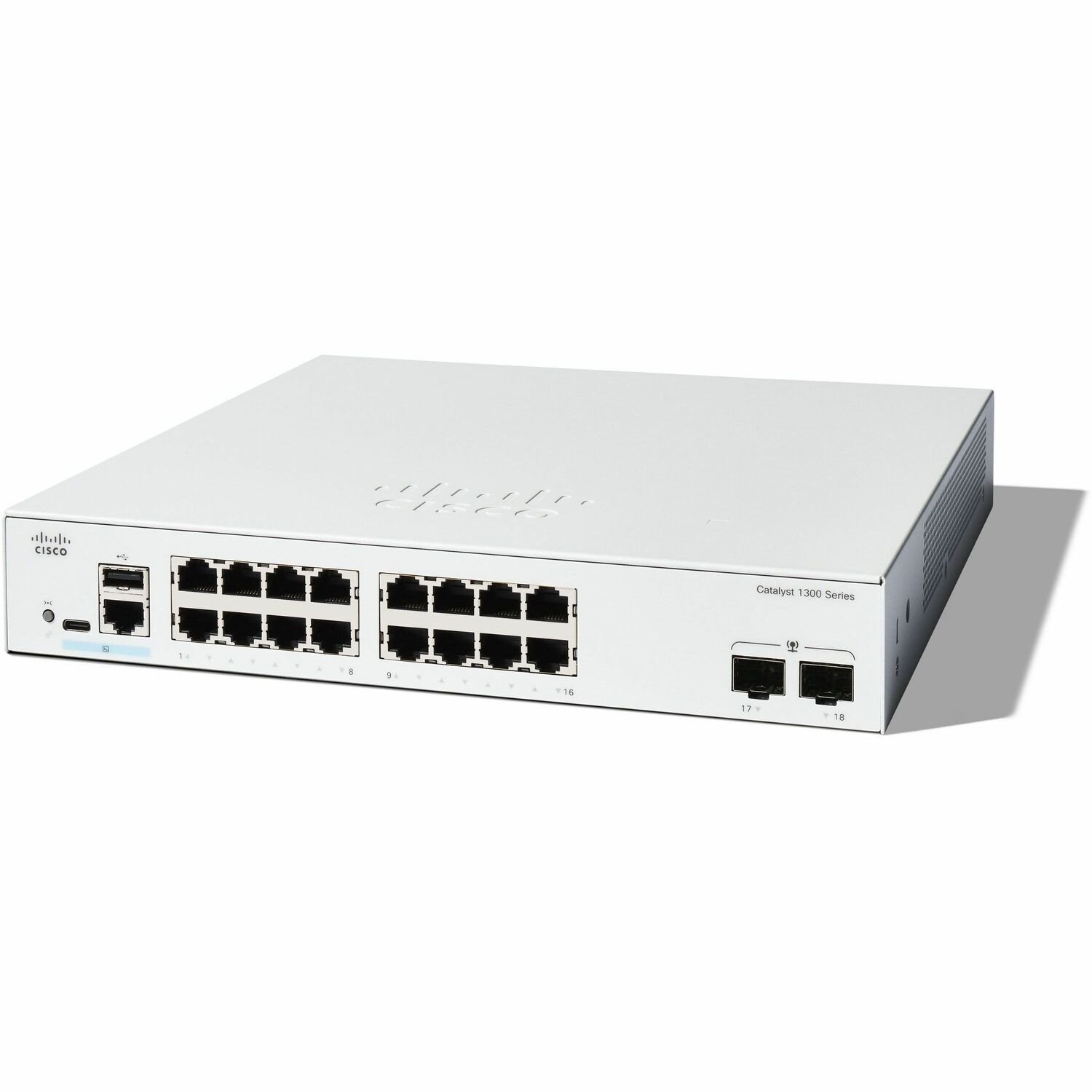 Cisco Catalyst 1300 C1300-16T-2G 16 Ports Manageable Ethernet Switch - Gigabit Ethernet - 10/100/1000Base-T, 1000Base-X