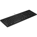 HP 125 Keyboard - Cable Connectivity - USB Interface - Black