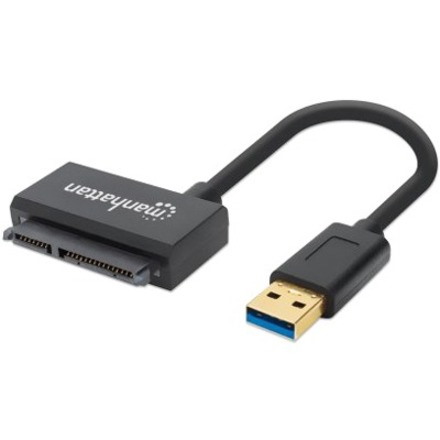 Manhattan USB-A to SATA 2.5" Adapter Cable, 42cm, Male to Male, 5 Gbps (USB 3.2 Gen1 aka USB 3.0), Supports 48-bit LBA, SuperSpeed USB, Three Year Warranty, Blister