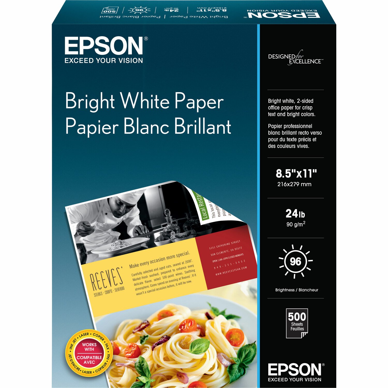 Epson Premium Inkjet Printable Paper - Bright White