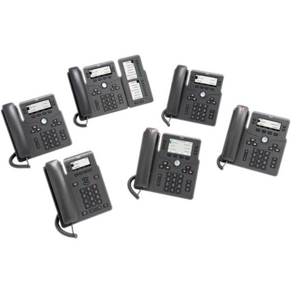 Cisco 6861 IP Phone - Corded - Corded/Cordless - Wi-Fi - Wall Mountable - Charcoal