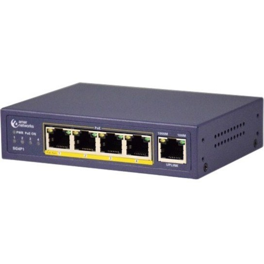 Amer 5 Port 10/100/1000 Desktop Switch with 4 PoE ports