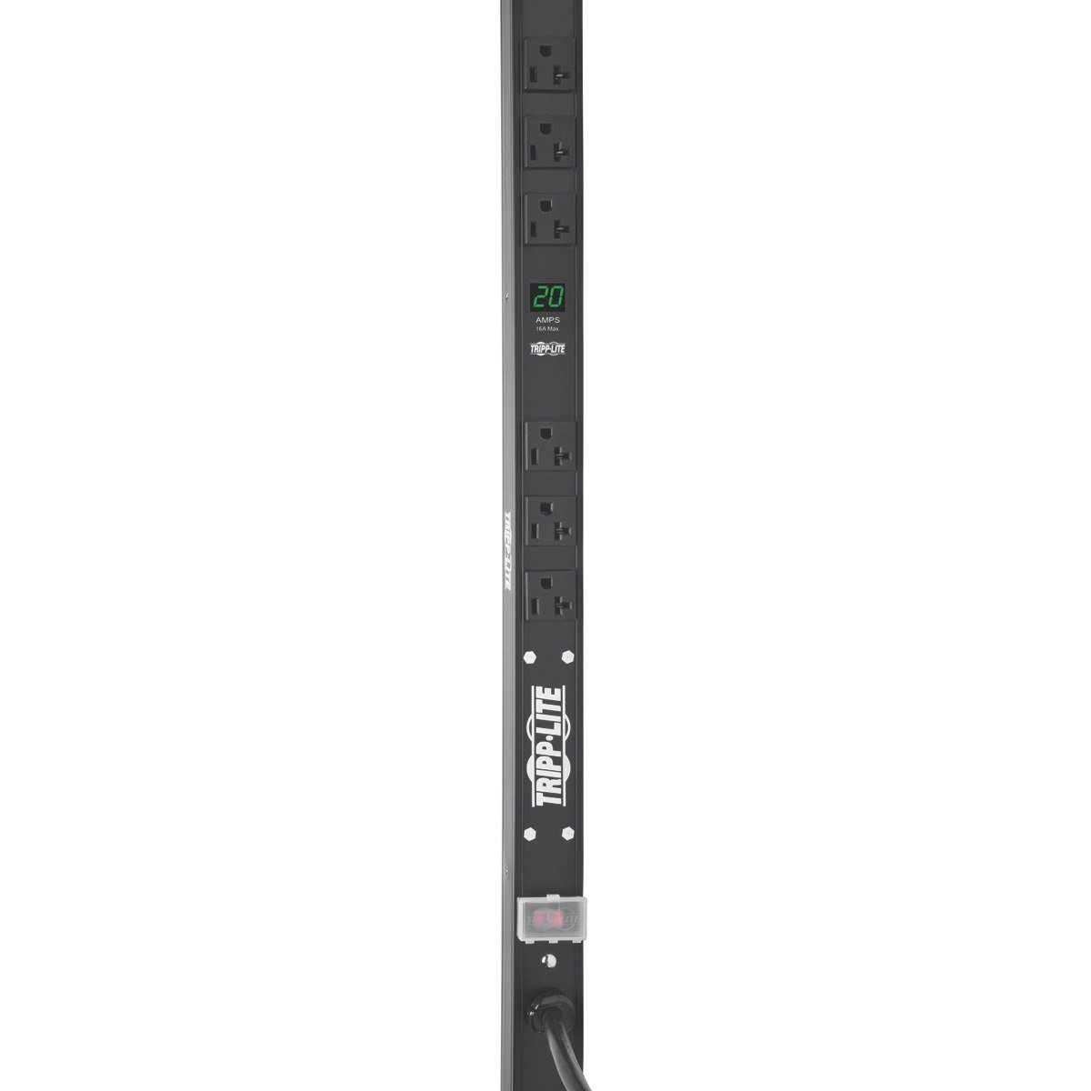 Eaton Tripp Lite Series 2kW Single-Phase Local Metered PDU, 100-127V Outlets (6 5-15/20R), L5-20P/5-20P adapter, 0U Vertical, 24-in.