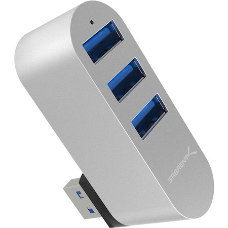 Sabrent Premium 3-Port Aluminum Mini USB 3.0 Rotatable Hub [90&deg;/180&deg; Degree Rotatable]