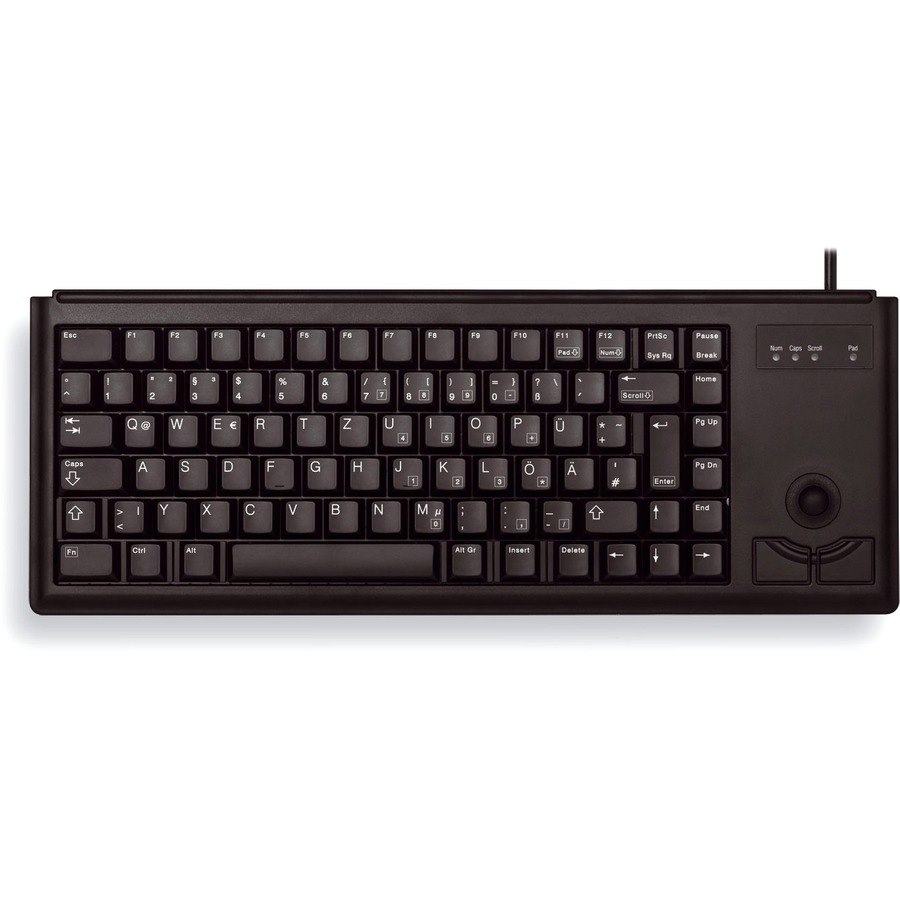 CHERRY Compact G84-4400 Keyboard - Cable Connectivity - USB Interface - Trackball - English (US) - Black