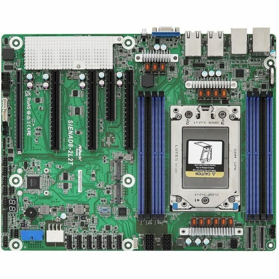 ASRock SIENAD8-2L2T Server Motherboard - AMD Chipset - Socket SP6 LGA-4844 - ATX