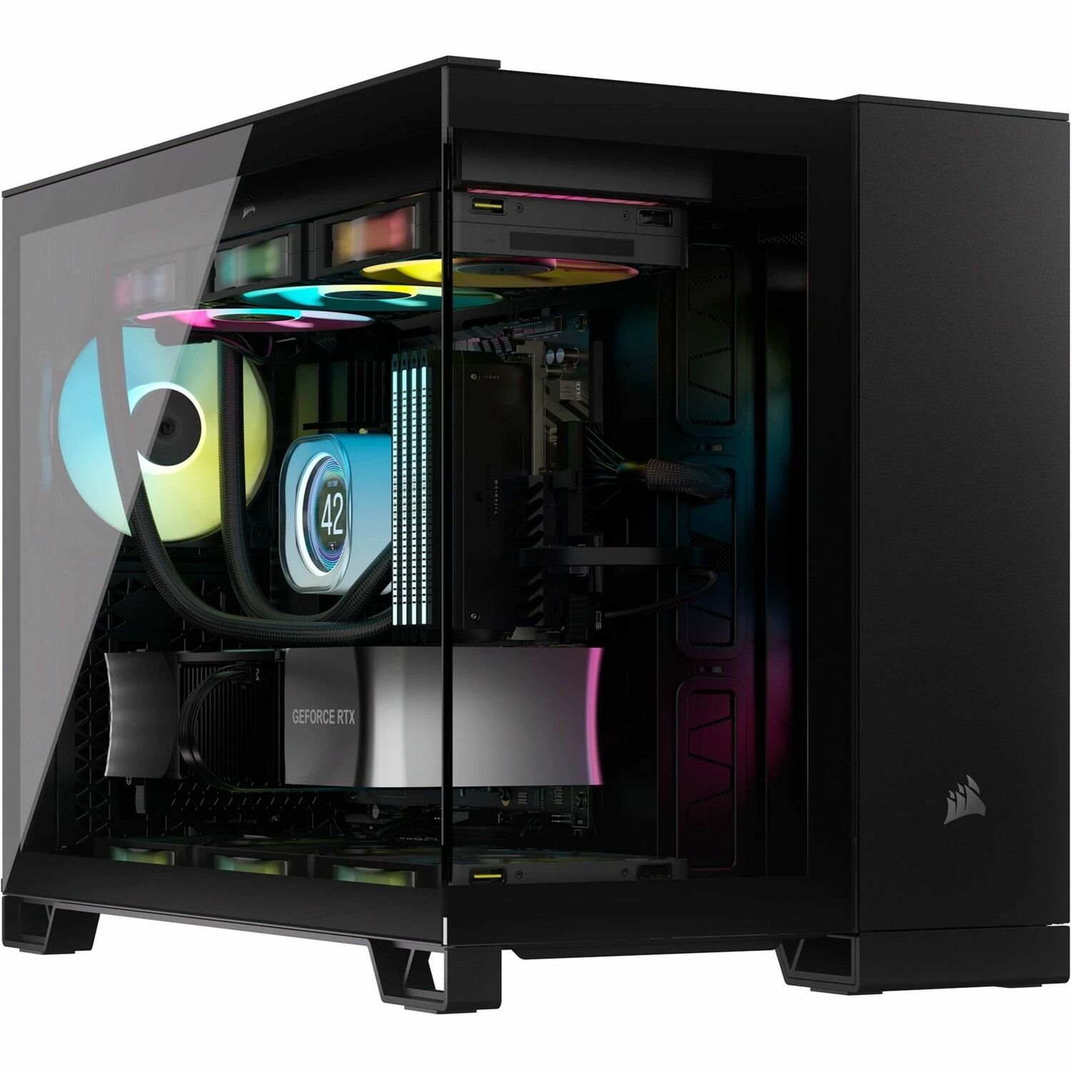 Corsair iCUE LINK Computer Case - Micro ATX, Mini ITX Motherboard Supported - Mid-tower - Tempered Glass - Black