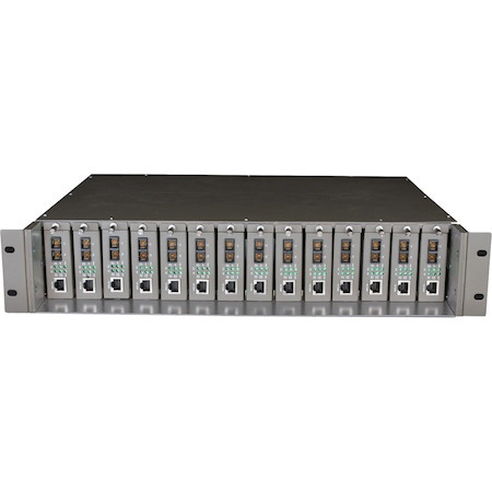 TP-LINK TL-MC1400 14-slot unmanaged Fiber Converter Chassis, single power supply, 19-inch rack mountable, 2 cooling fans
