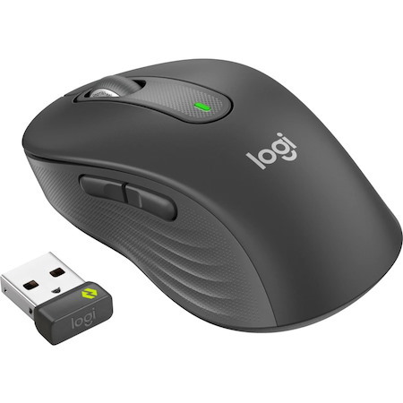 Logitech Signature M650 L Mouse - Bluetooth - USB Type A - Optical - 5 Button(s) - Graphite