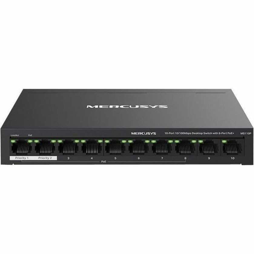 Mercusys MS110P 10 Ports Ethernet Switch - Fast Ethernet - 10/100Base-T