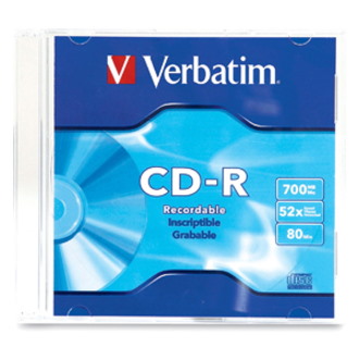 Verbatim CD Recordable Media - CD-R - 52x - 700 MB - 50 Pack Slim Case