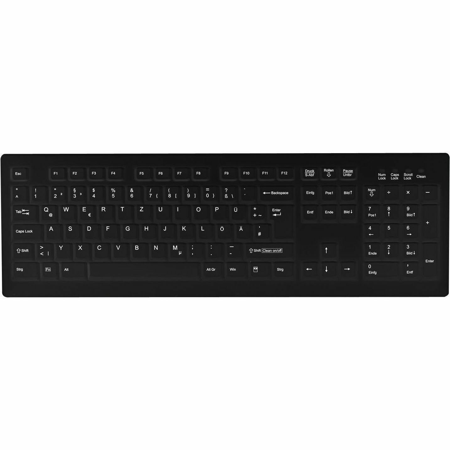 Active Key Keyboard - Wireless Connectivity - USB 1.1 Type A Interface - English (UK) - Black