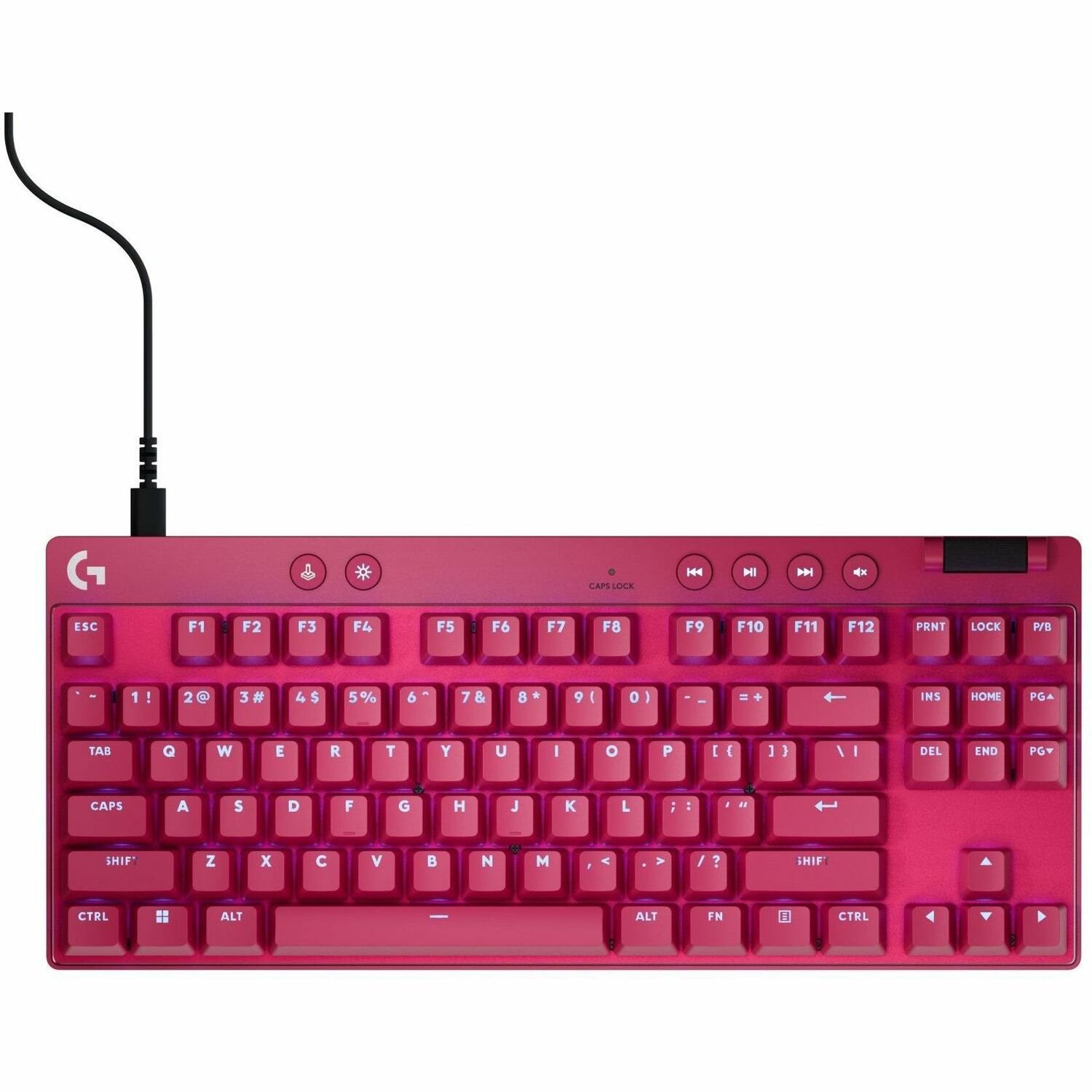 Logitech G PRO X TKL RAPID Tenkeyless Wired Gaming Keyboard With Magnetic Analog Switches, Rapid Trigger Mode, Adjustable Actuation, and Customizable RGB Lighting, Magenta