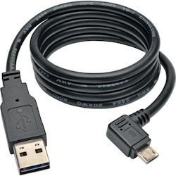 Tripp Lite by Eaton Dedicated Reversible USB Charging Cable (Reversible A to Right-Angle 5-Pin Micro B) Black, 3 ft. (0.91 m)