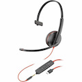 Poly Blackwire 3215 Wired On-ear Mono Headset - Black